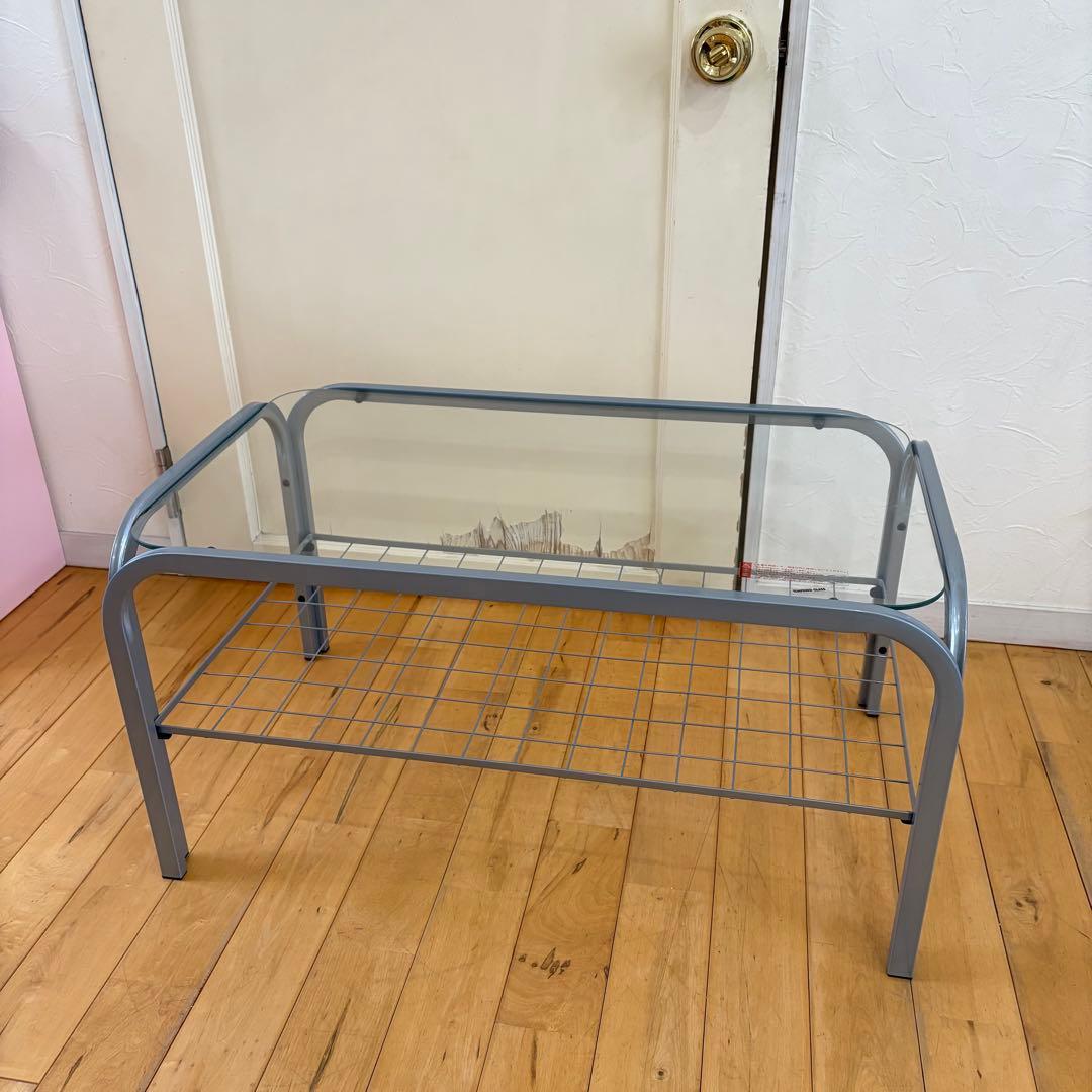 ☆新品☆レトロポップ　80‘s ガラス　センターテーブル　コーヒーテーブル