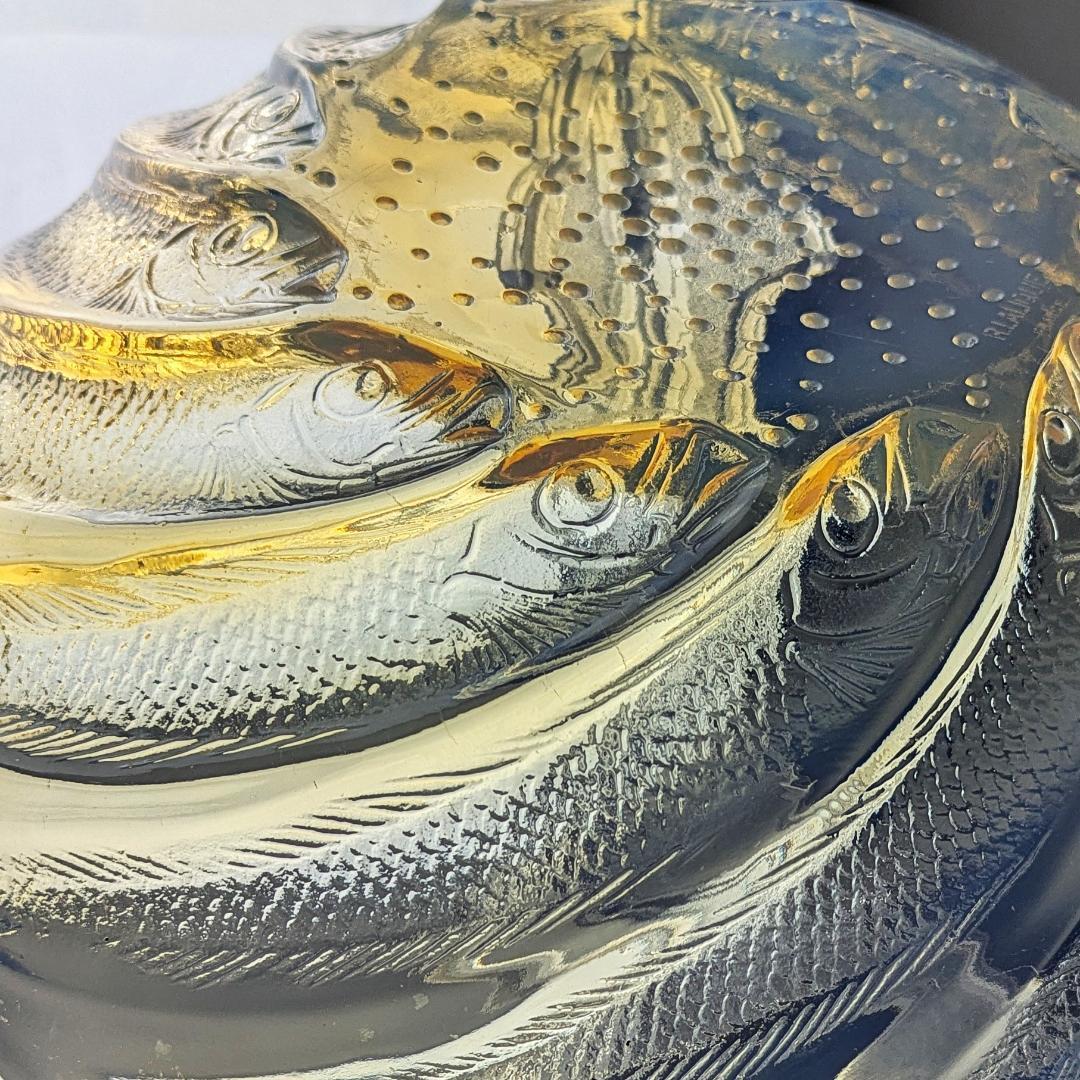 マッチーさま　深淵なるオパルセント ラリック本人作品 ポワソン 大鉢24cm 魚