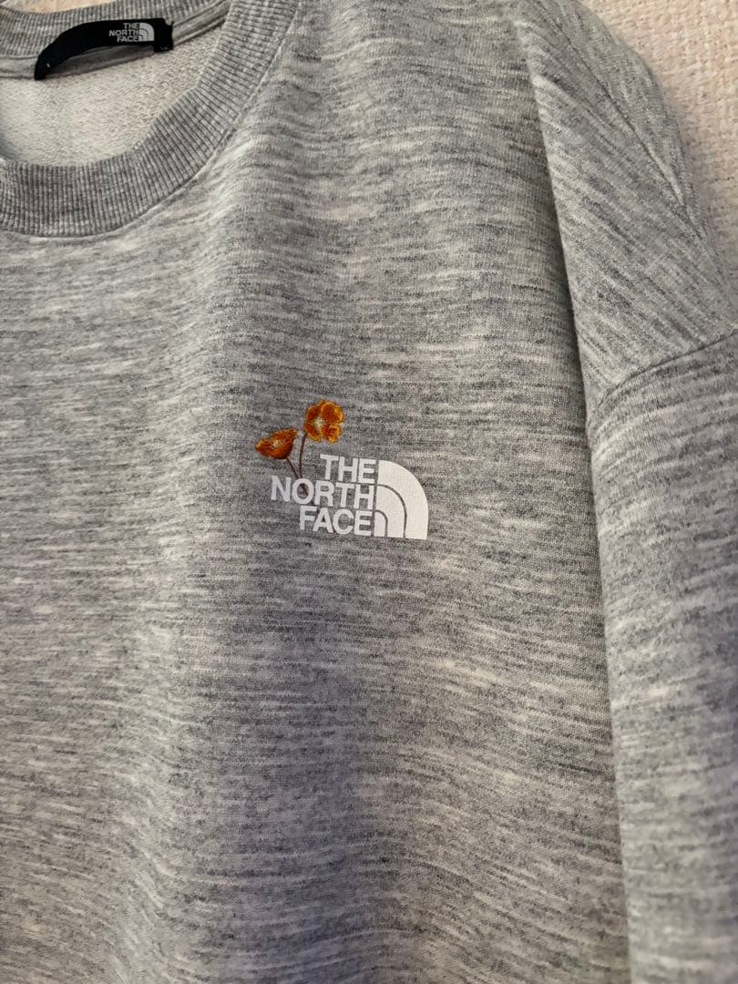 ザノースフェイス フラワーロゴ トレーナー グレー Lサイズ