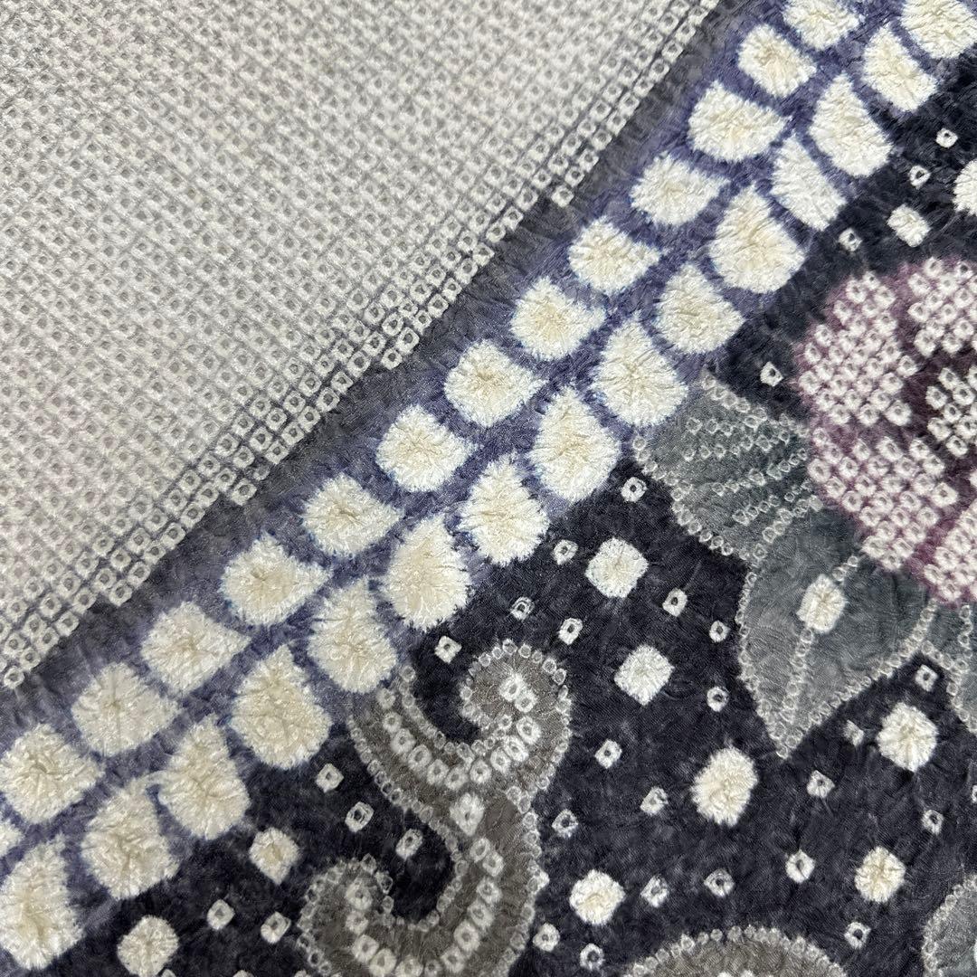 藤娘きぬたや 薄グレー 総絞り 下り藤 訪問着