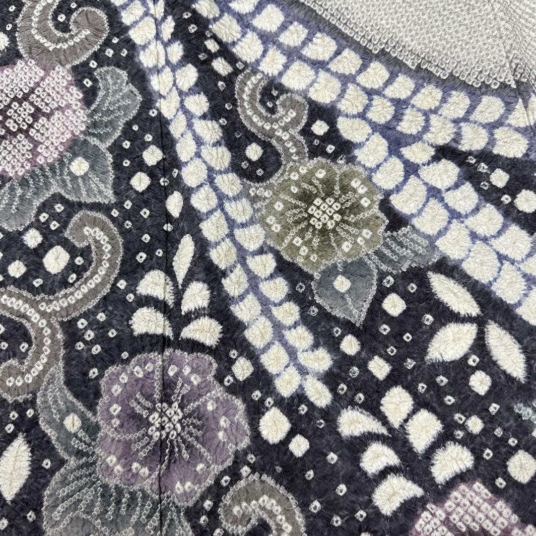 藤娘きぬたや 薄グレー 総絞り 下り藤 訪問着