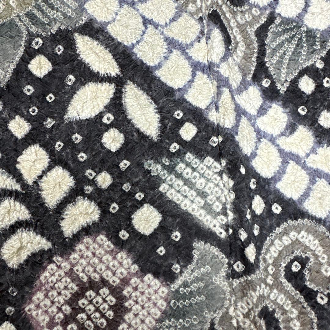 藤娘きぬたや 薄グレー 総絞り 下り藤 訪問着