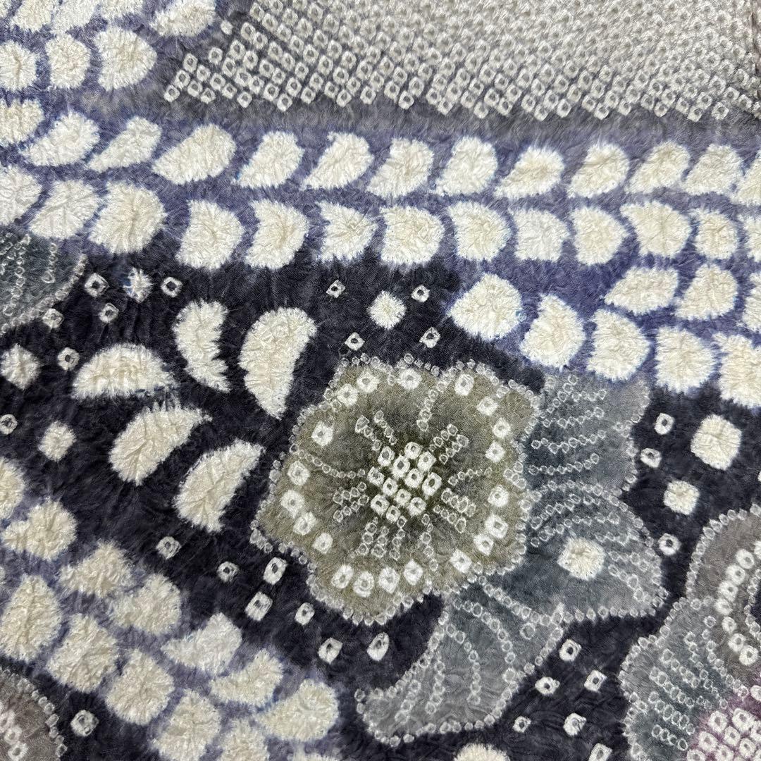 藤娘きぬたや 薄グレー 総絞り 下り藤 訪問着