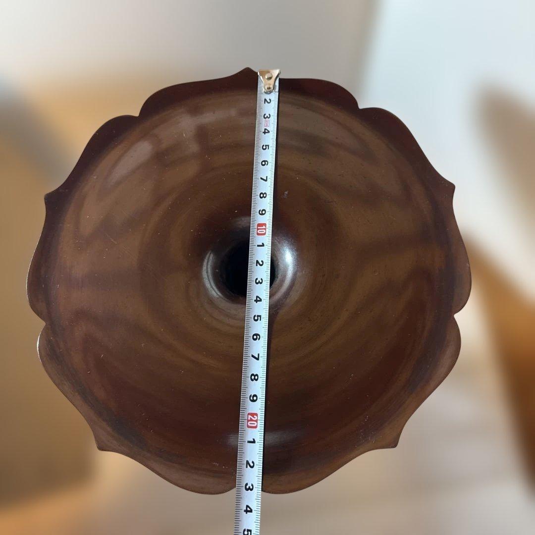 茶道具　花瓶　フラワーベーススタンド 桔梗　ダークブラウン