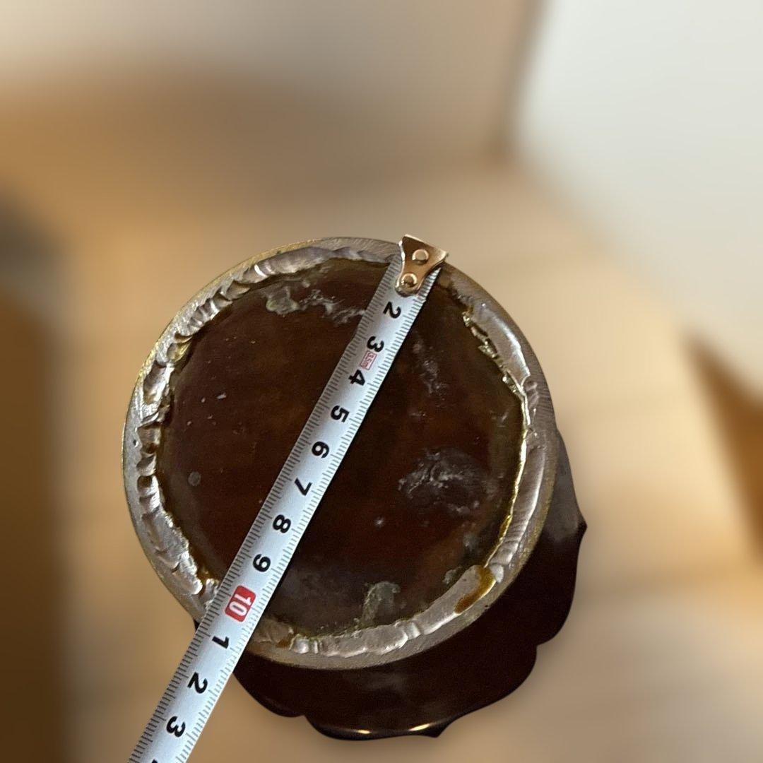 茶道具　花瓶　フラワーベーススタンド 桔梗　ダークブラウン