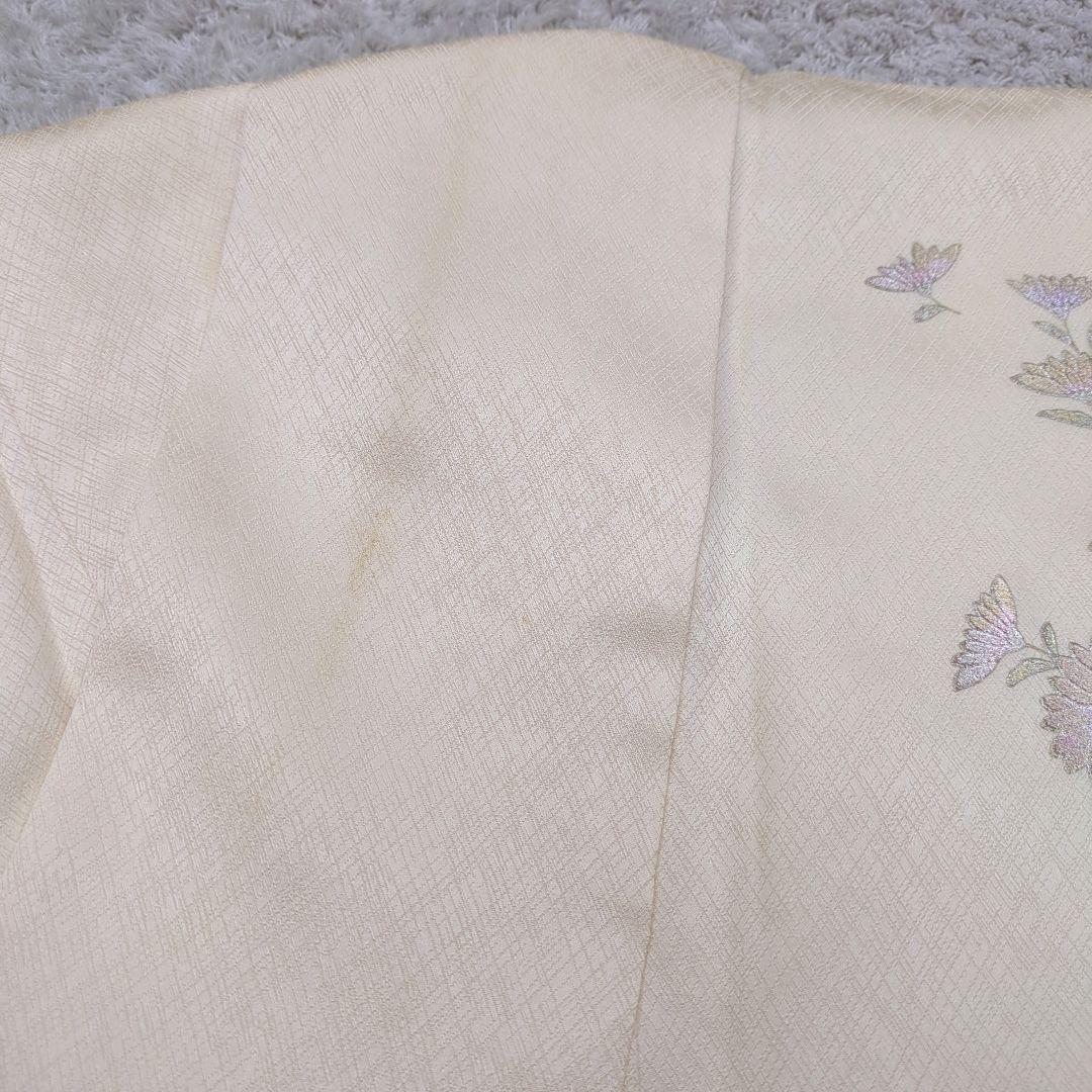 【正絹　袷附下げ】クリーム地に刺繍・箔のせ　163㎝前後　セミフォーマル　305