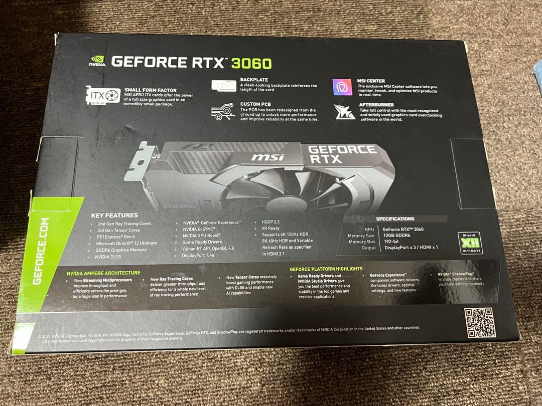 グラフィックボード・グラボ・ビデオカード MSI GeForce RTX 3060