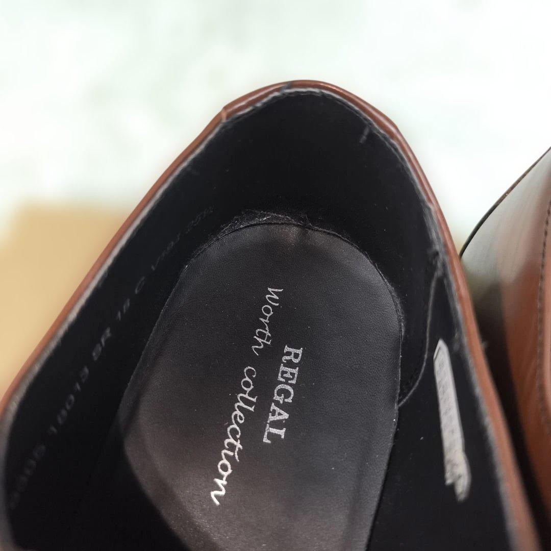 ✨極美品✨リーガル ドレスシューズ 外羽根 ストレートチップ ガラスレザー 茶色