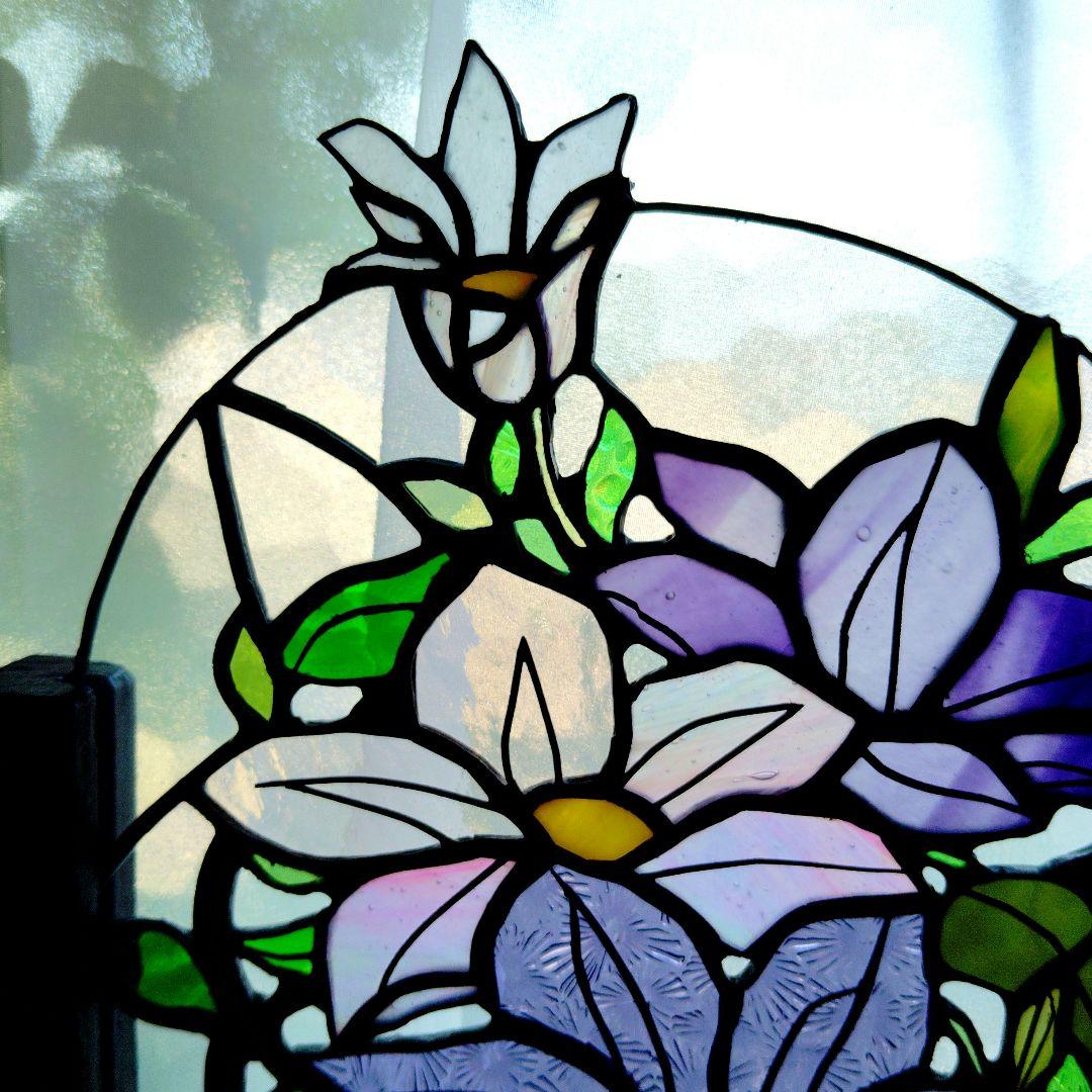 ステンドグラス パネルクレマチス