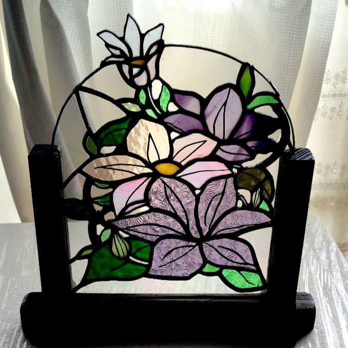 ステンドグラス パネルクレマチス