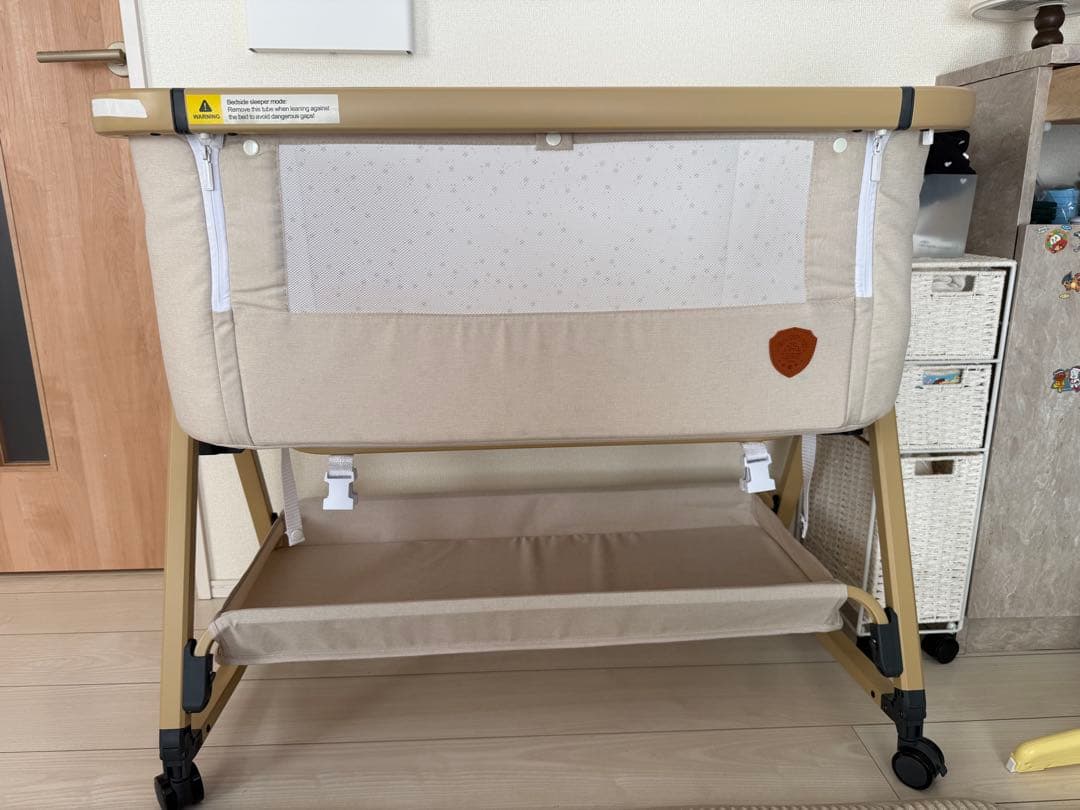 HZDMJベビーベッド ベージュ ★オーダーマットレス付き★