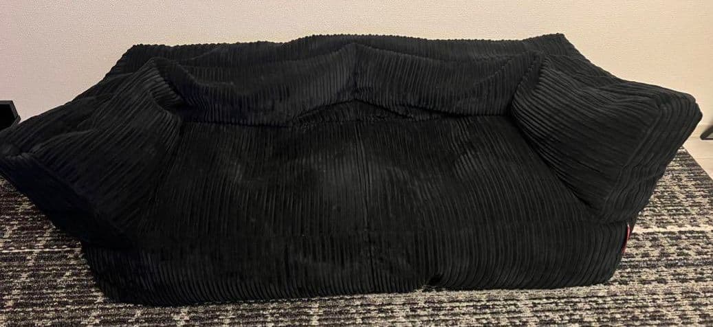 K*e様 loungepug ソファ ブラック ビーズクッションソファ 2人掛け