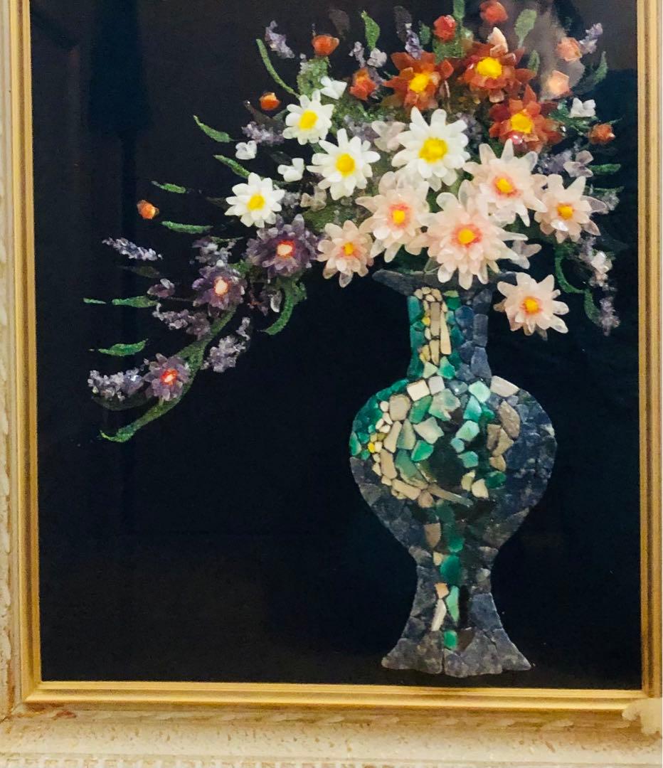 迫力の宝石画　貴石画　天然石　美術工芸品　昭和レトロ