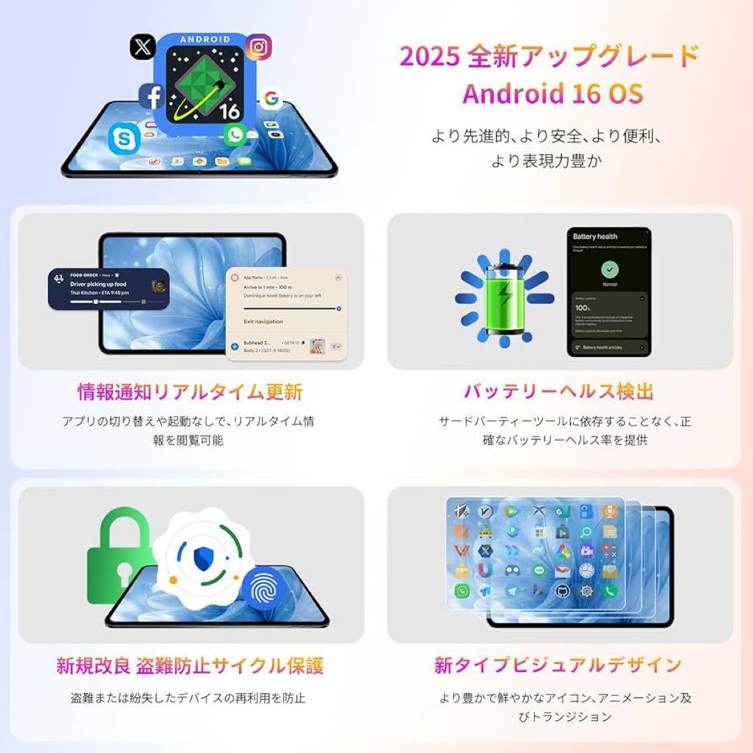 Android16タブレット❤️13インチ 120Hz 20GBRAM+128GB