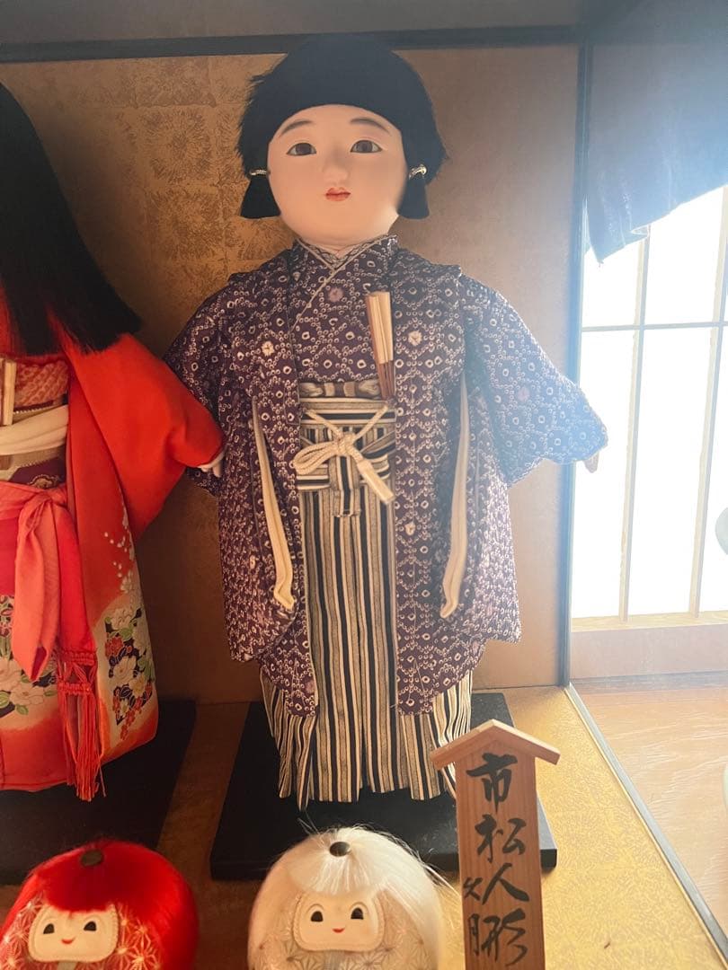 市松人形セット 赤と青の衣装