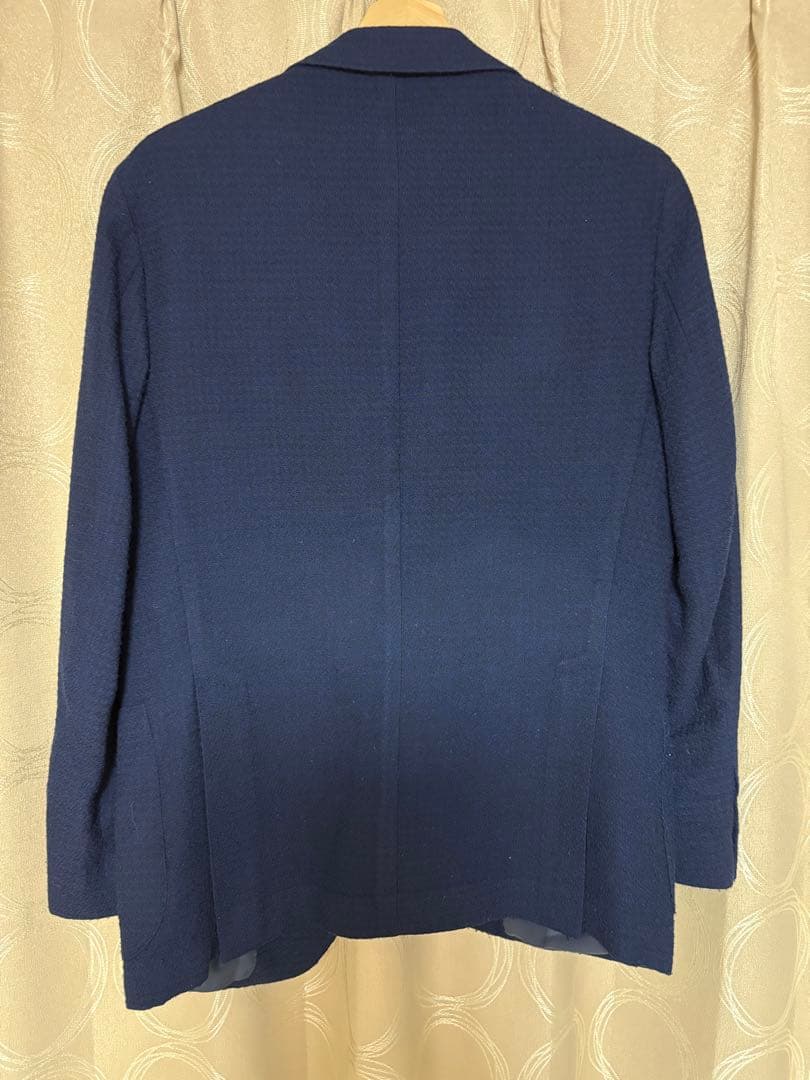 DRAGO ネイビー テーラードジャケット ドラゴ ウールシルク 46