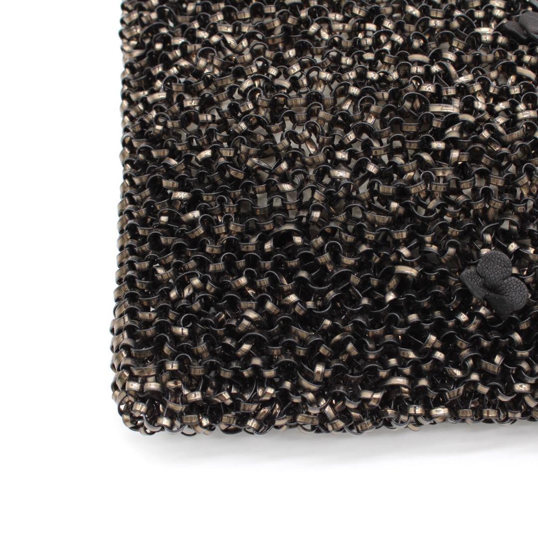 【極美品】ANTEPRIMA ワイヤー ハンドバッグ ブラック フラワーモチーフ