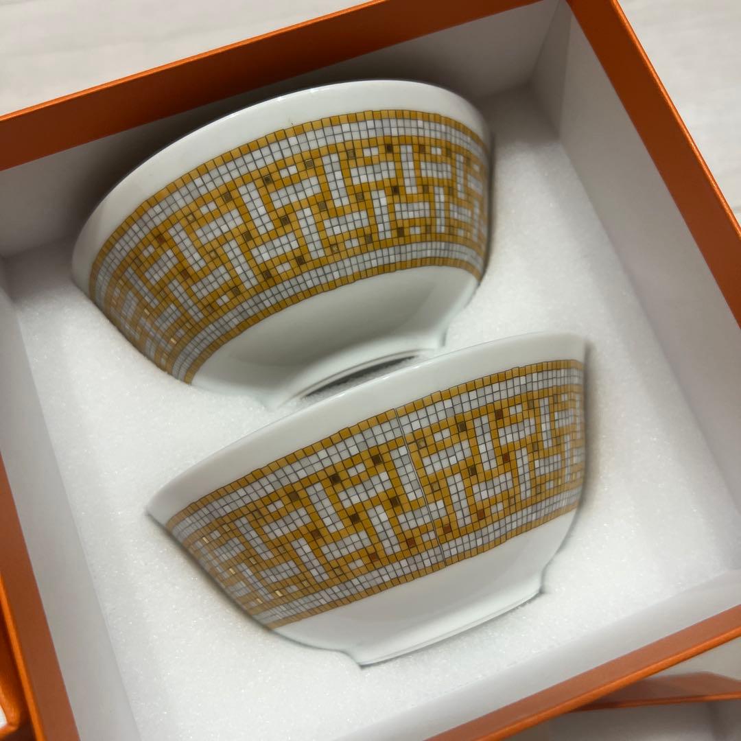 新品★エルメス モザイク24 ゴールド ライスボウル　茶碗4個（2個✖️2セット）