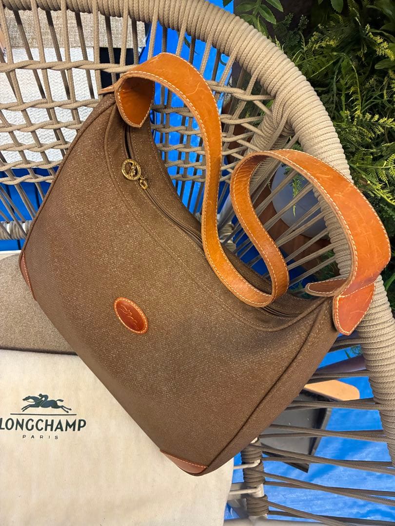 LONGCHAMP ブラウン ショルダーバッグ 保存袋付き