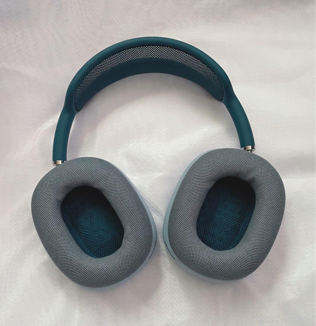 AirPods MAX 本体 スカイブルー　イヤーシリコンカバー付き　美品