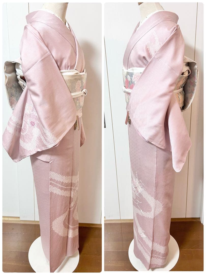 美品　未使用　しつけ糸付き　正絹訪問着　フルセット4点　卒業式　入学式　お宮参り