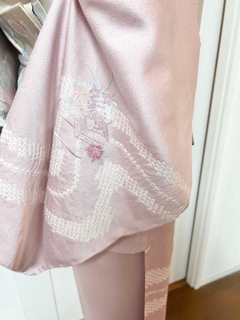 美品　未使用　しつけ糸付き　正絹訪問着　フルセット4点　卒業式　入学式　お宮参り