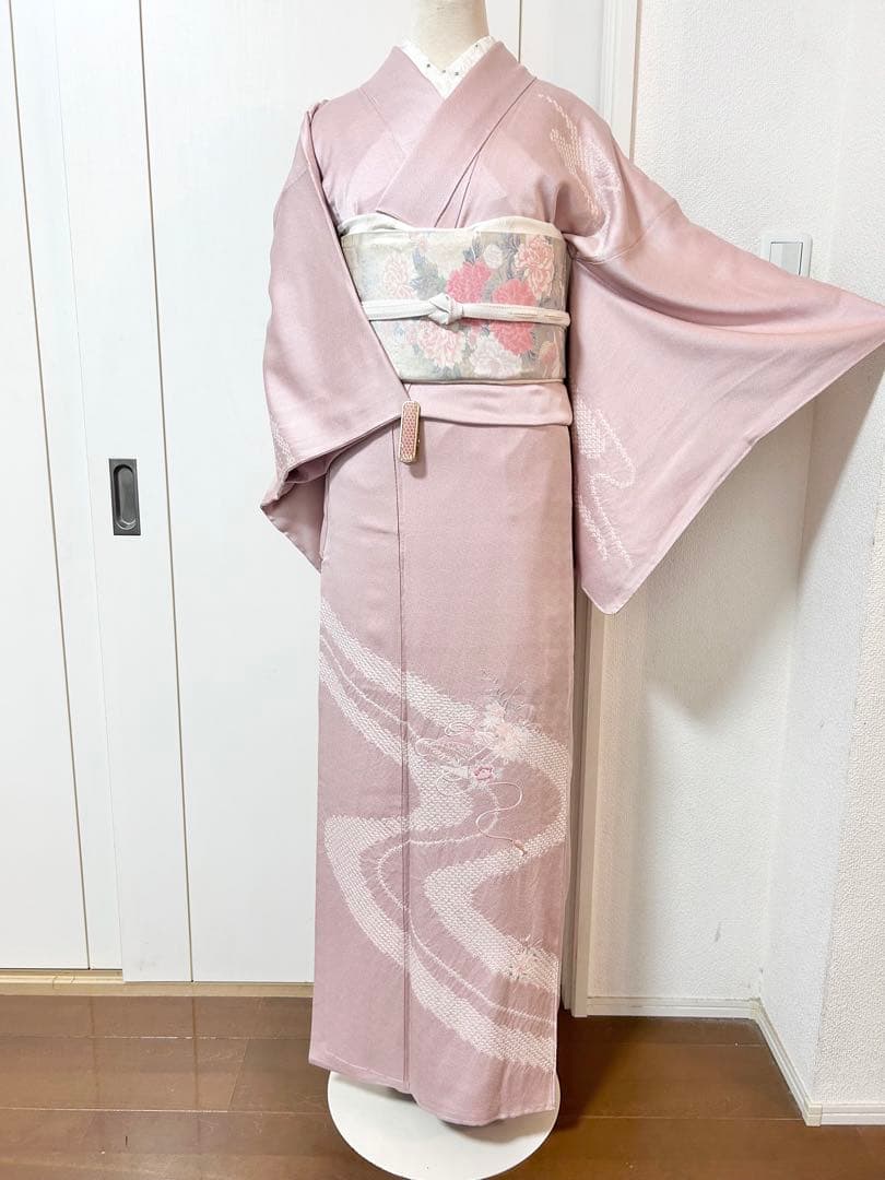 美品　未使用　しつけ糸付き　正絹訪問着　フルセット4点　卒業式　入学式　お宮参り