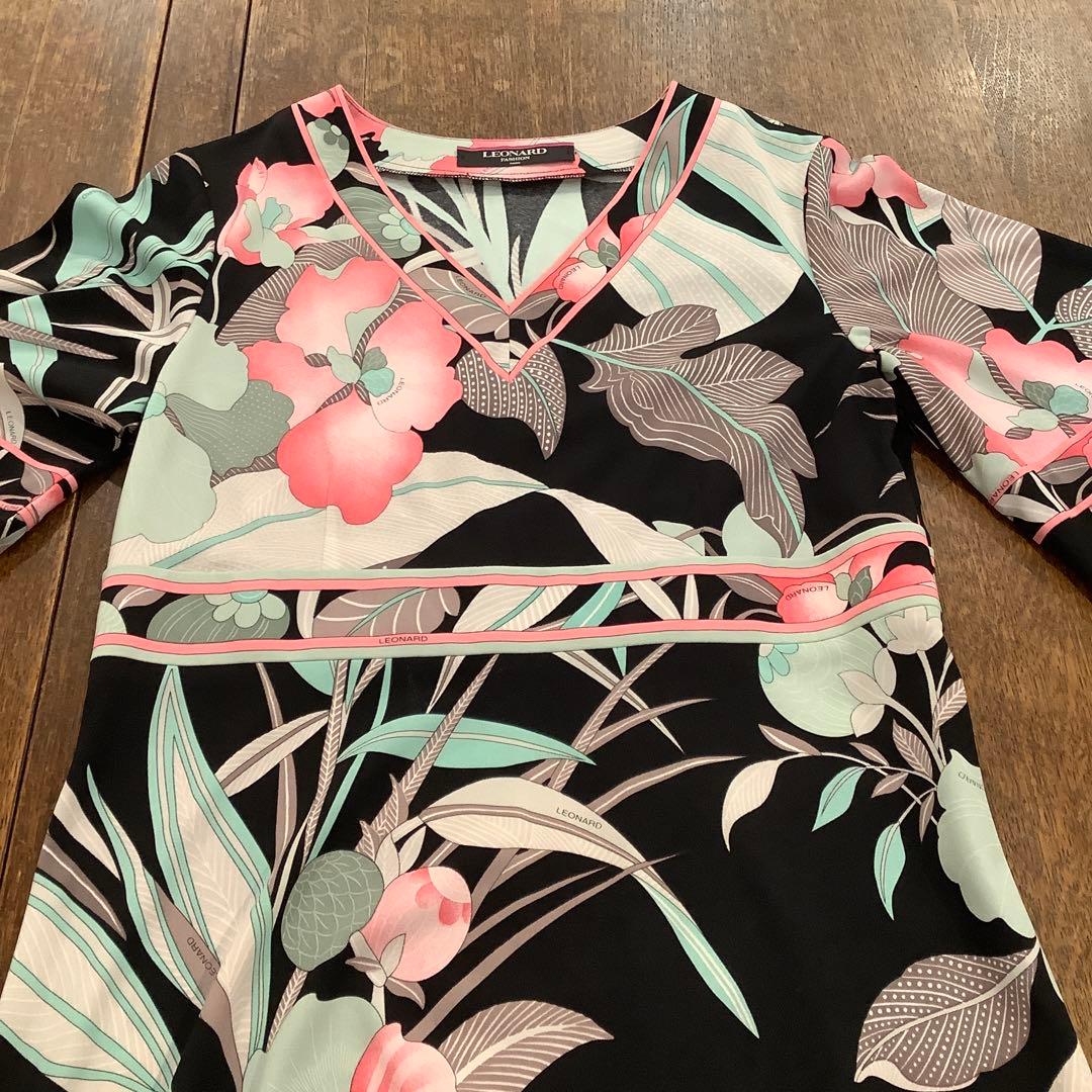 LEONARD FASHION レオナール　花柄ワンピース　サイズL