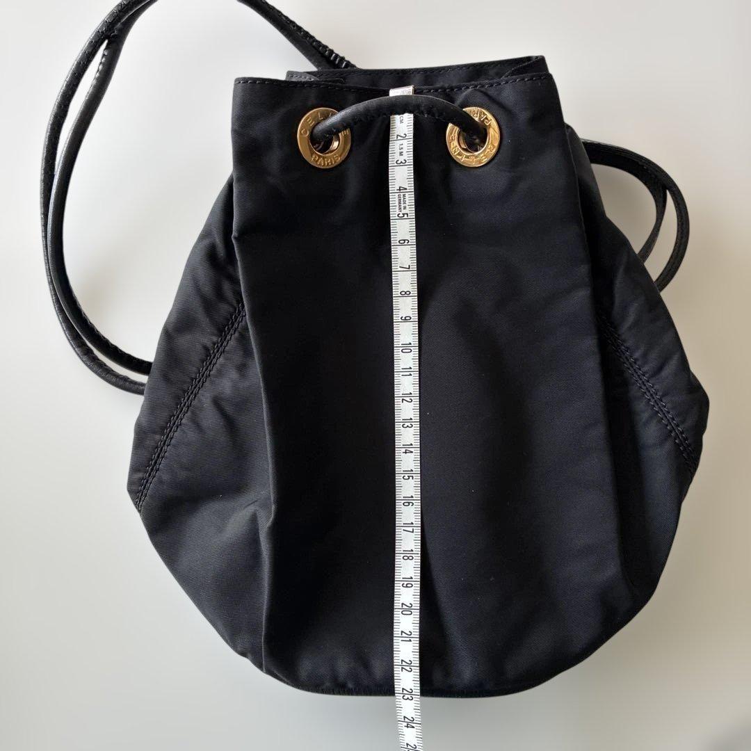 CELINE セリーヌ　黒 ドローストリング ショルダーバッグ