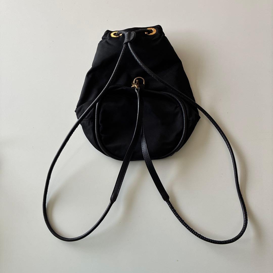 CELINE セリーヌ　黒 ドローストリング ショルダーバッグ