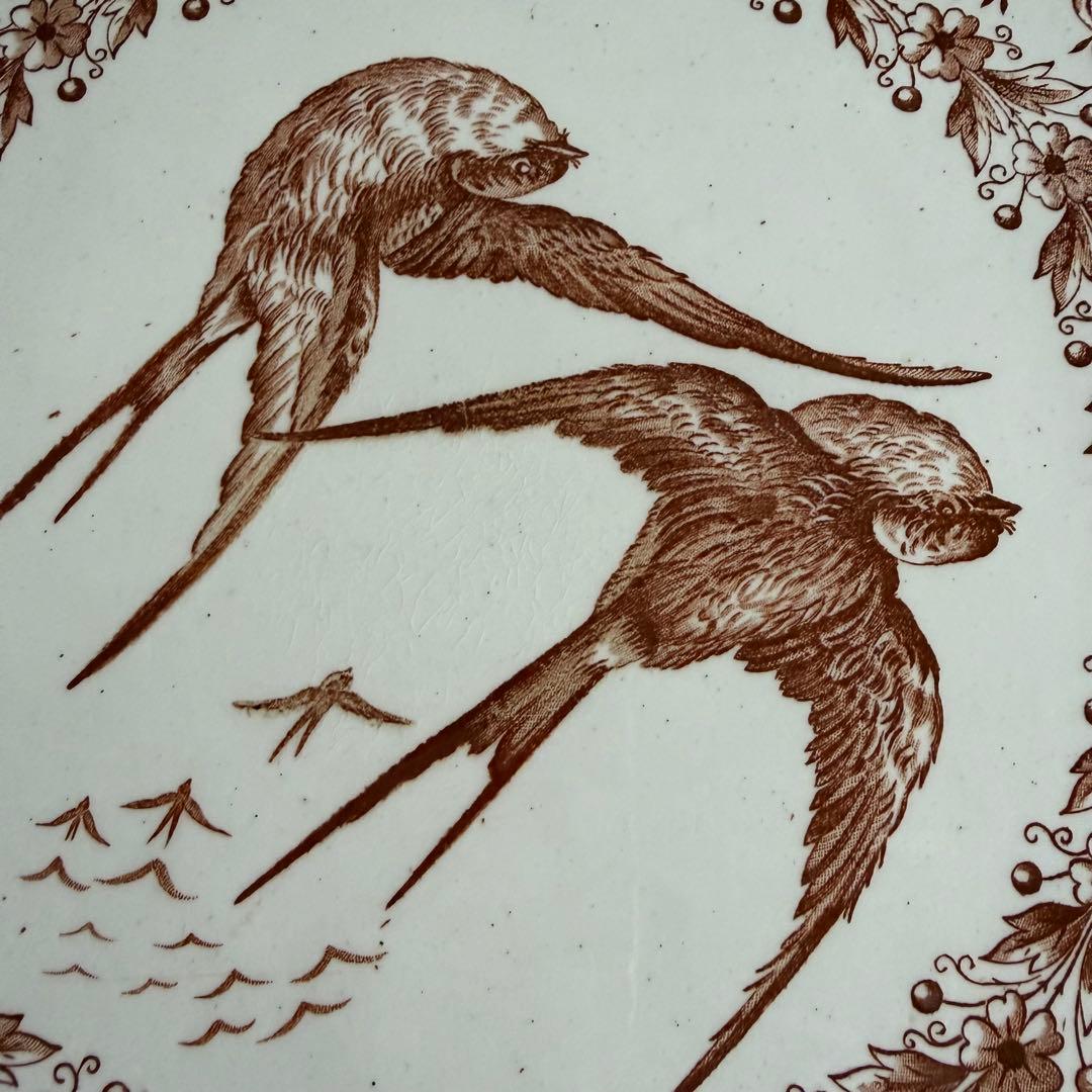 LONGWY フランスアンティーク ツバメ 鍋敷き 補修歴あり