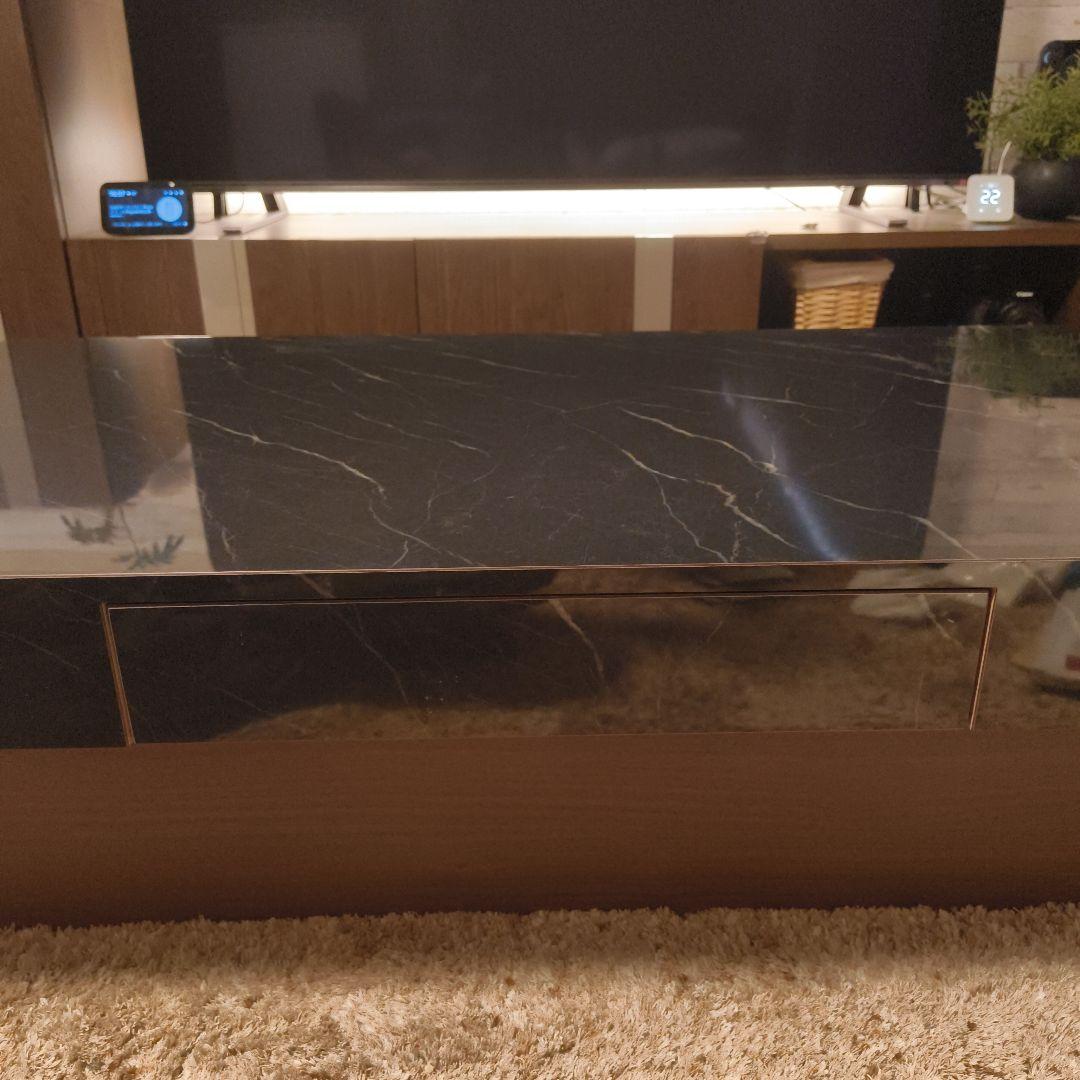 リビングテーブル 大理石✖︎木 高級感 手作り ウッドスタイル 机