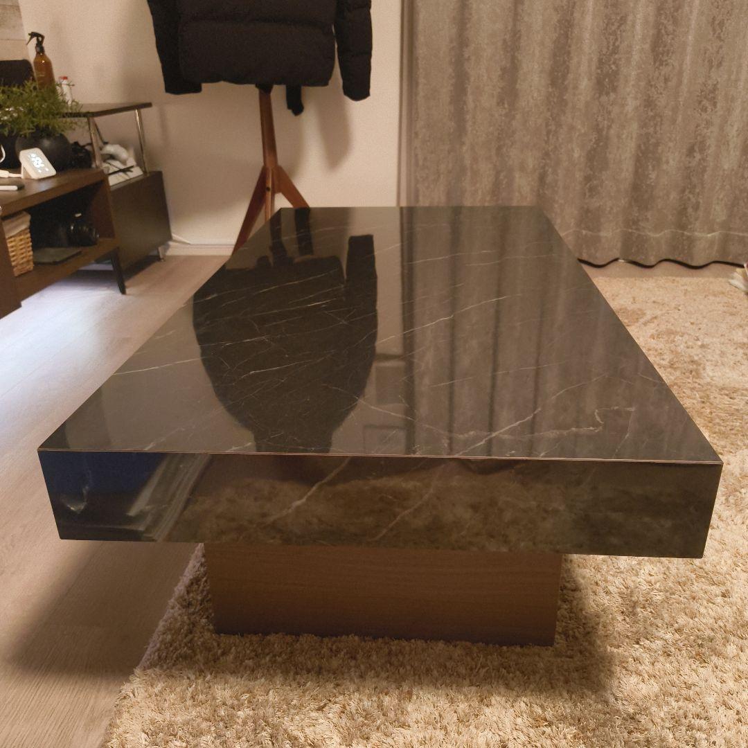 リビングテーブル 大理石✖︎木 高級感 手作り ウッドスタイル 机
