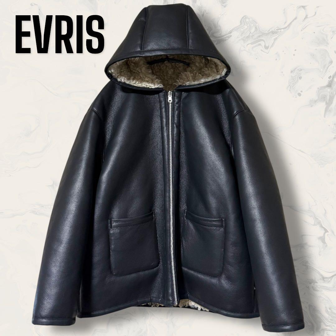 【未使用】 EVRIS 2way リバーシブル フード ボア ブルゾン