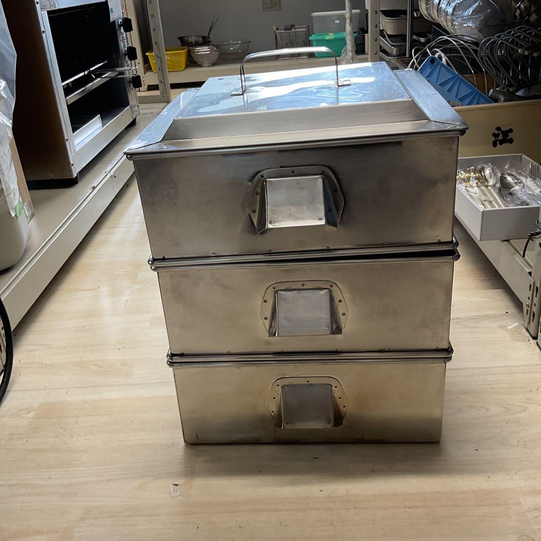 ステンレス製2段蒸し器　中古　350/350/400