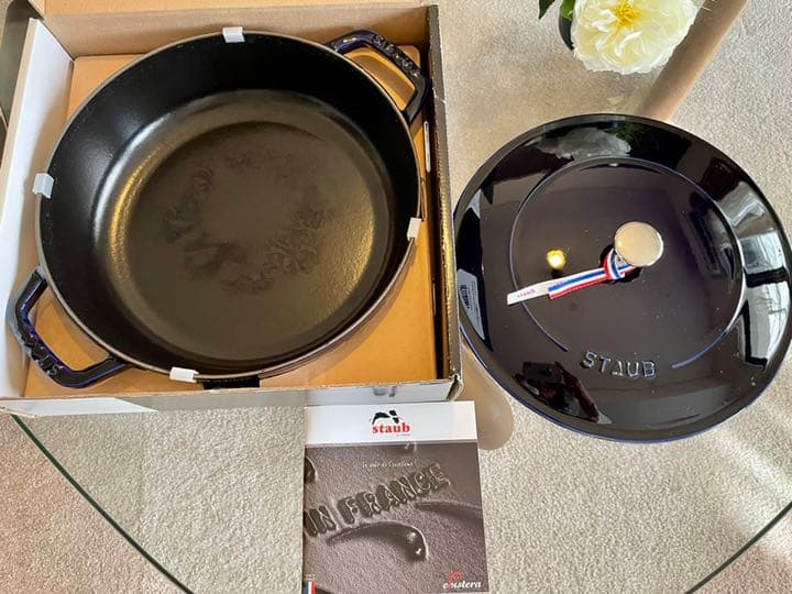超美品　STAUB ストウブ ブレイザー ソテーパン 28cm グランブルー