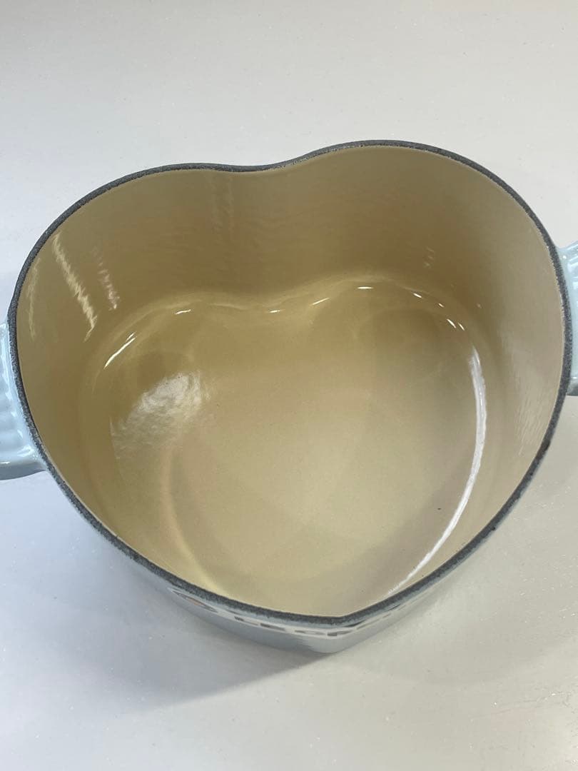 新品 ルクルーゼ ココットダムール コースタルブルー ハート 鍋 鍋ピンあり