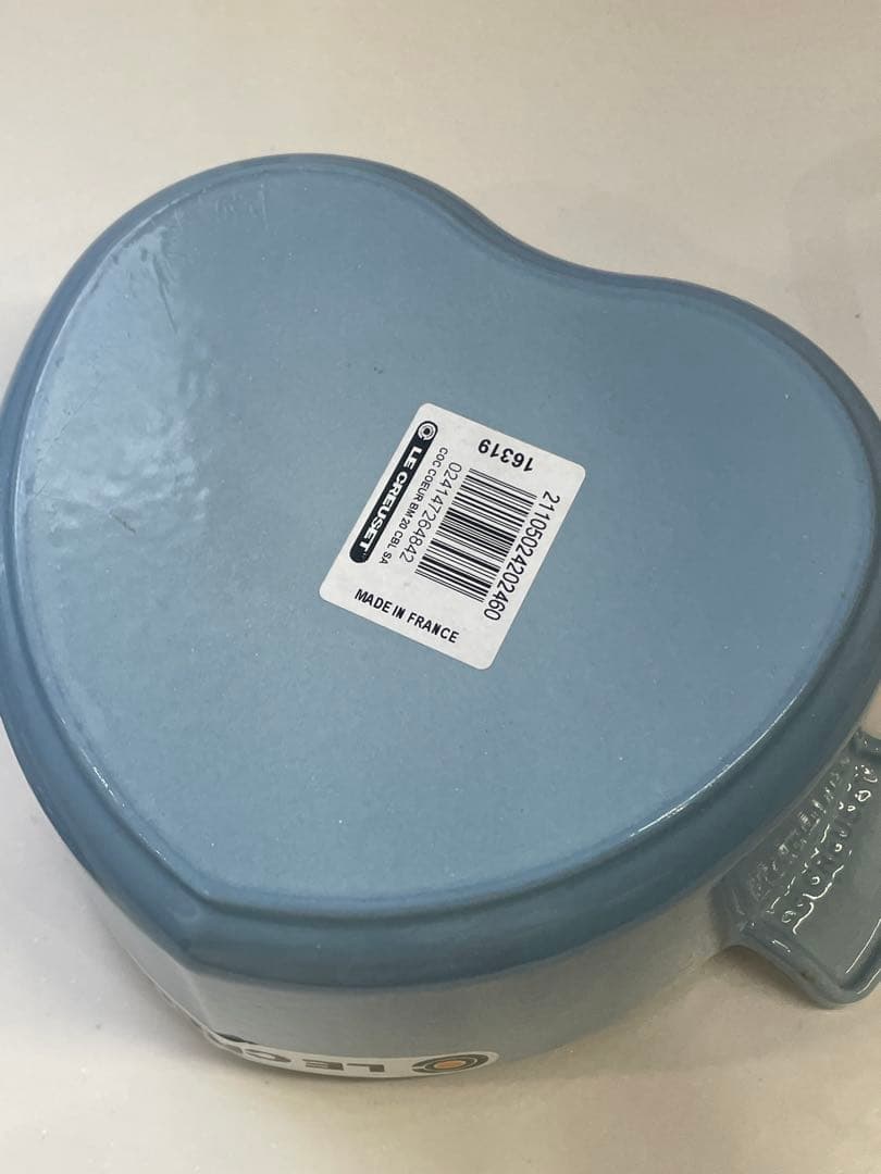 新品 ルクルーゼ ココットダムール コースタルブルー ハート 鍋 鍋ピンあり