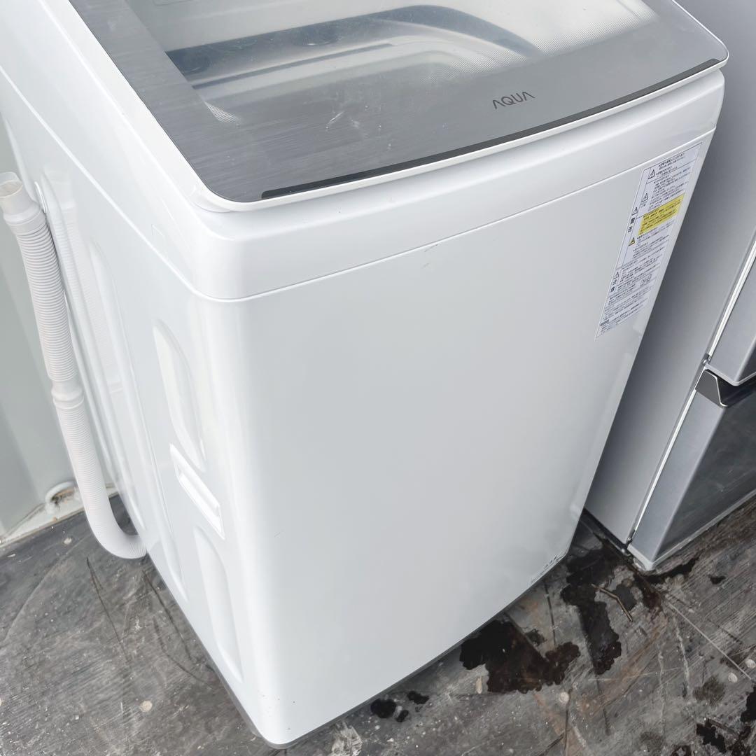 8取付無料！AQUA熱乾燥搭載！高性能スタイリッシュシルバー10kg洗濯機！