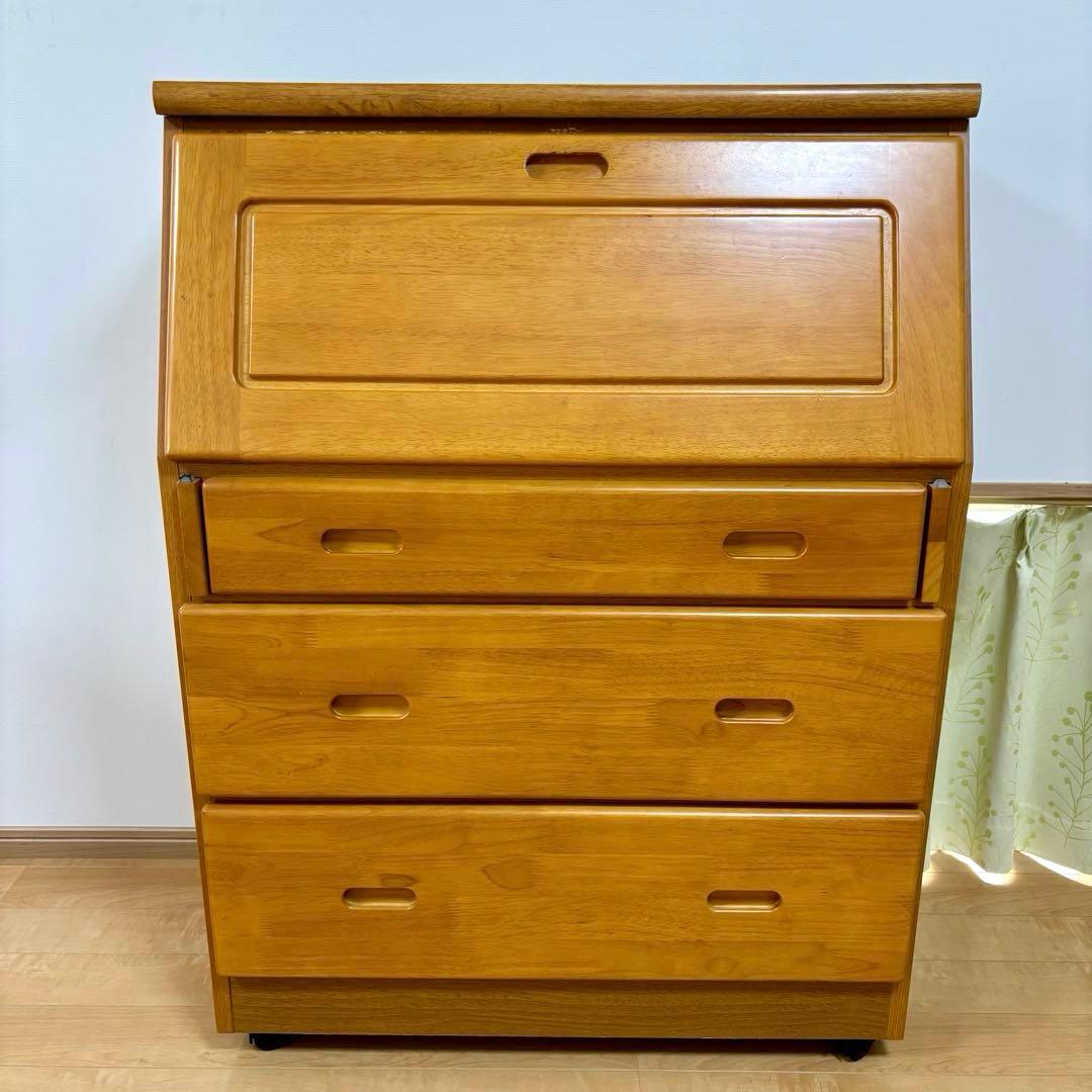 吉川木工 天然木 ライティングビューロー ライティングデスク 机