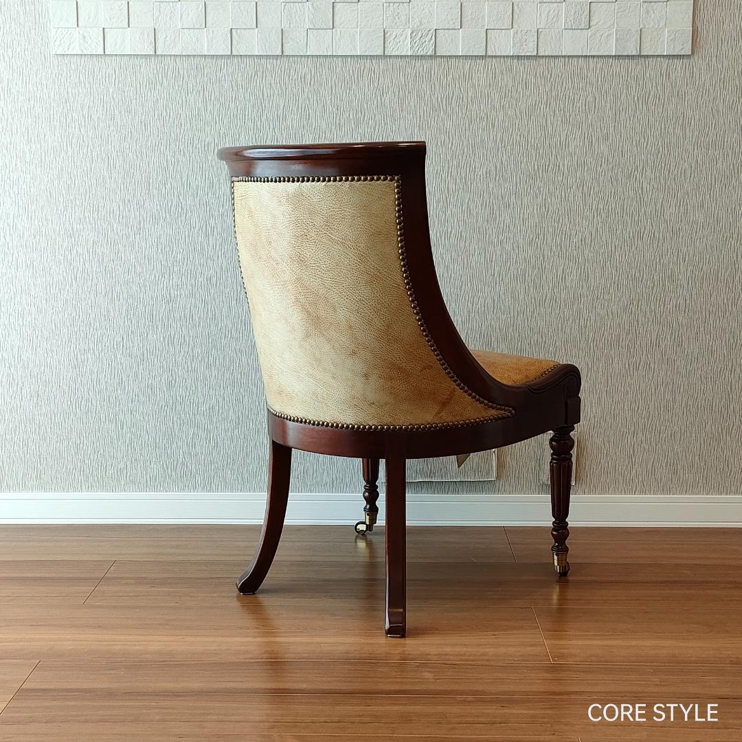 希少　ヒッコリーチェア　キャスター付き　クラシック家具　太鼓鋲①