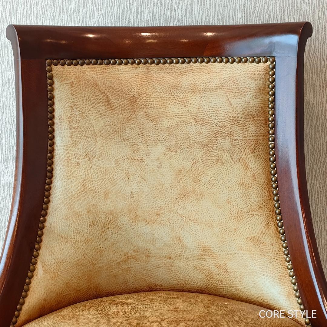 希少　ヒッコリーチェア　キャスター付き　クラシック家具　太鼓鋲①