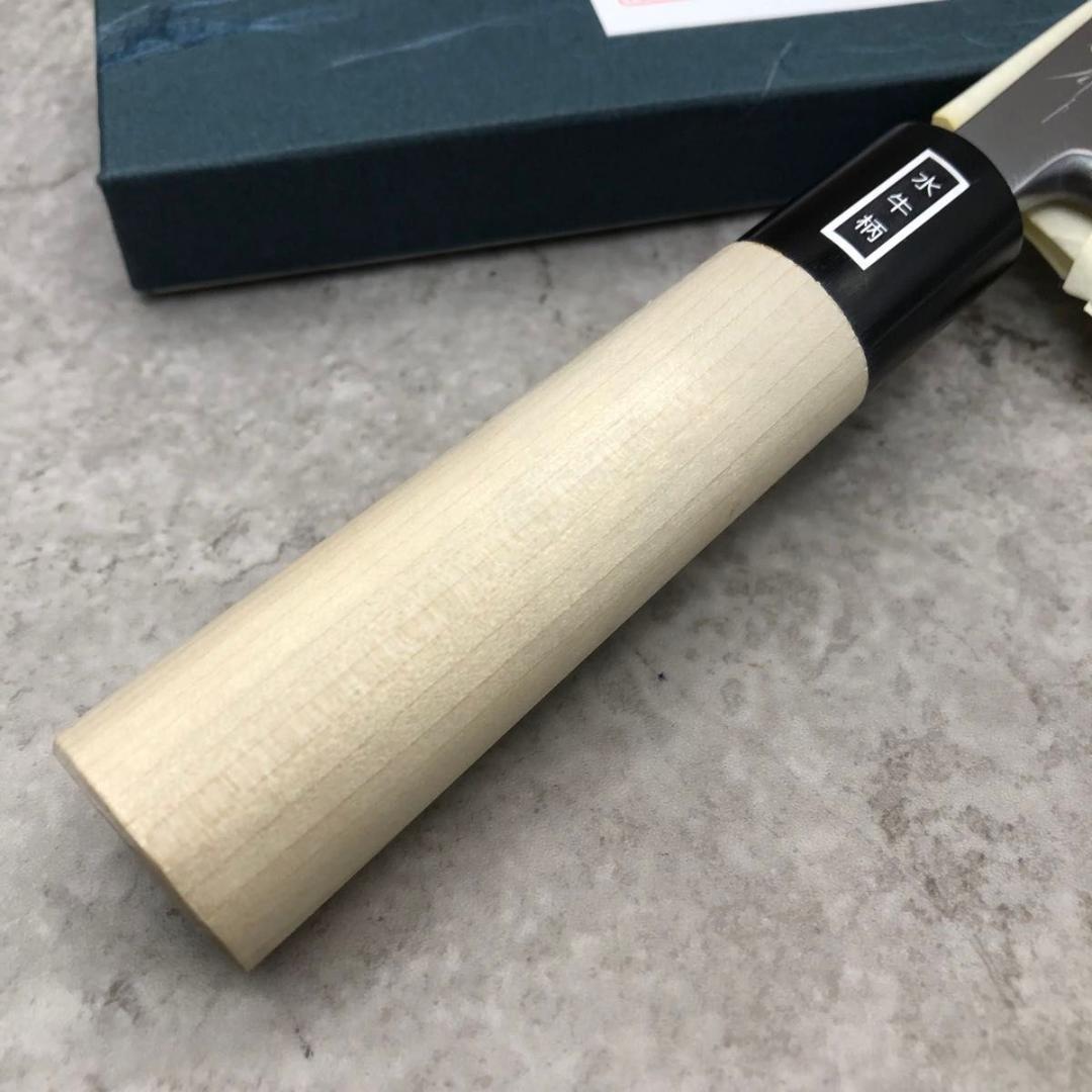 未使用 堺源吉 堺一文字吉國 出刃包丁 150㎜ 安来鋼 白二鋼 水牛柄 日本製