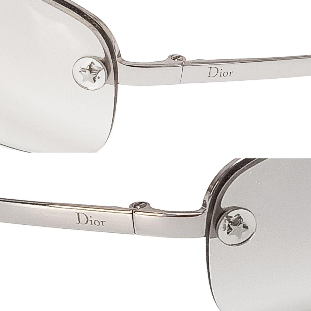 クリスチャンディオール サングラス シルバー ハーフリム スター 星 男女兼用