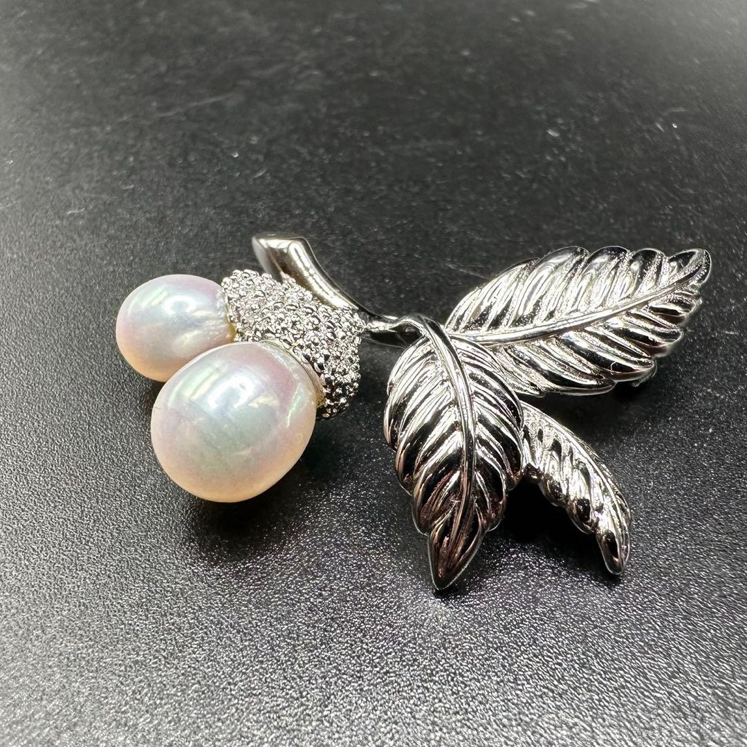 極美品✨　MIKIMOTO ミキモト　パール　ブローチ　どんぐり　希少　1352