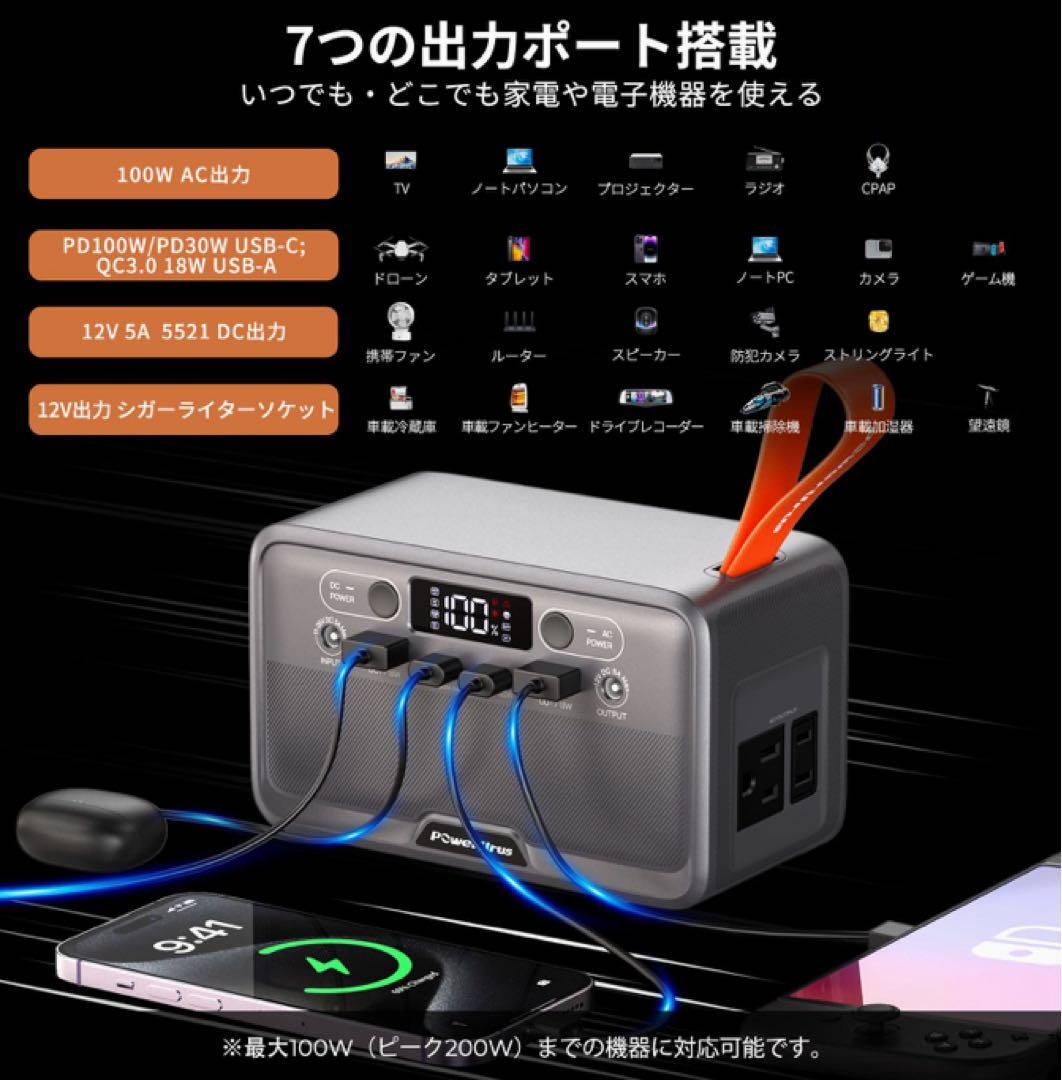 ❤️大特価❤️ ポータブル電源　89.6Wh AC DC 6つ出力ポート　急速充電