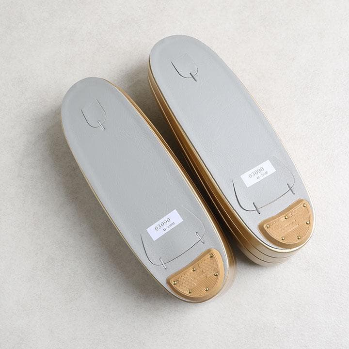 【新品】草履バッグセット モダン古典柄 帯地 　厚底草履　24cm　03090