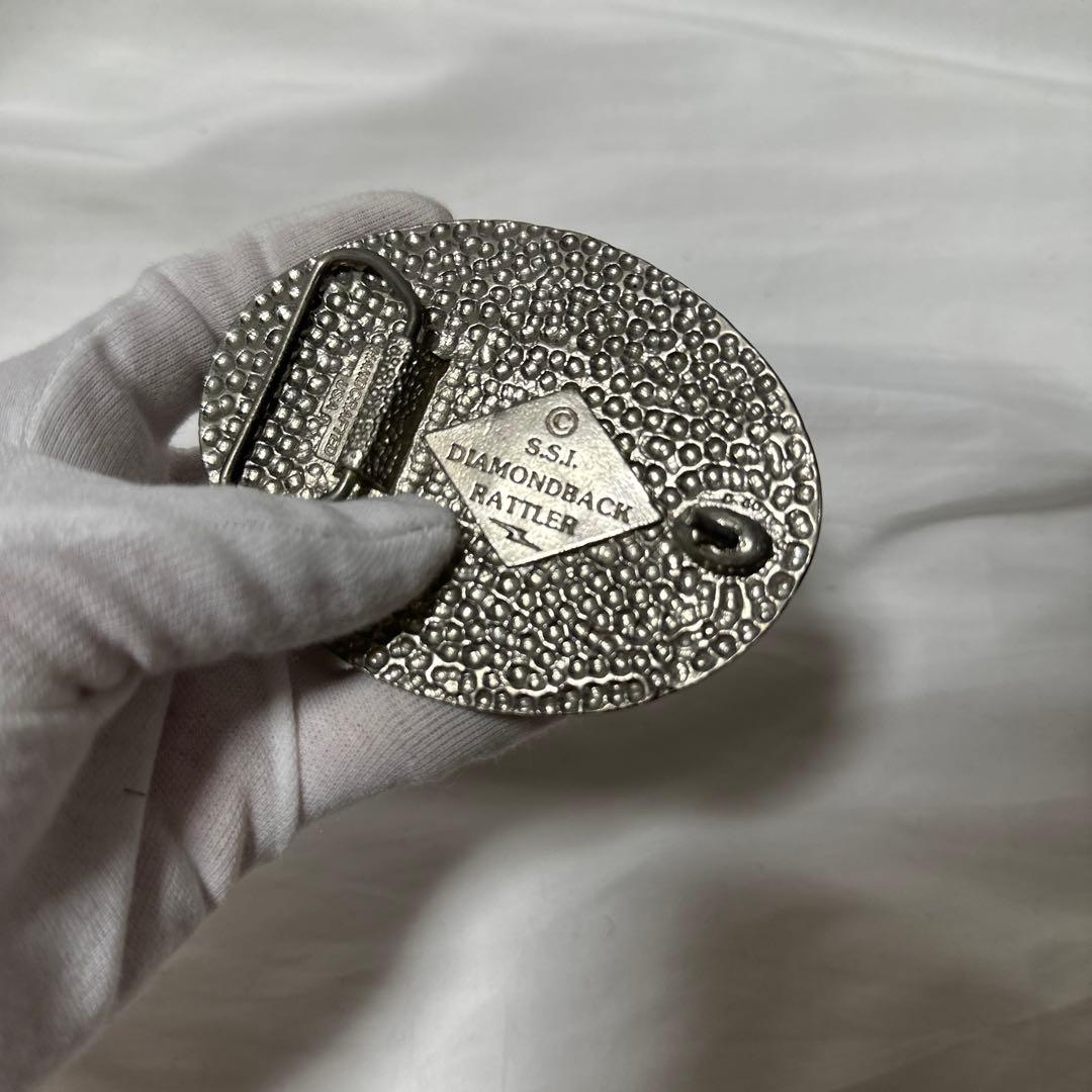 希少　ダイアモンドバックレザー　S.S.I ハンドメイドUSA製　バックル