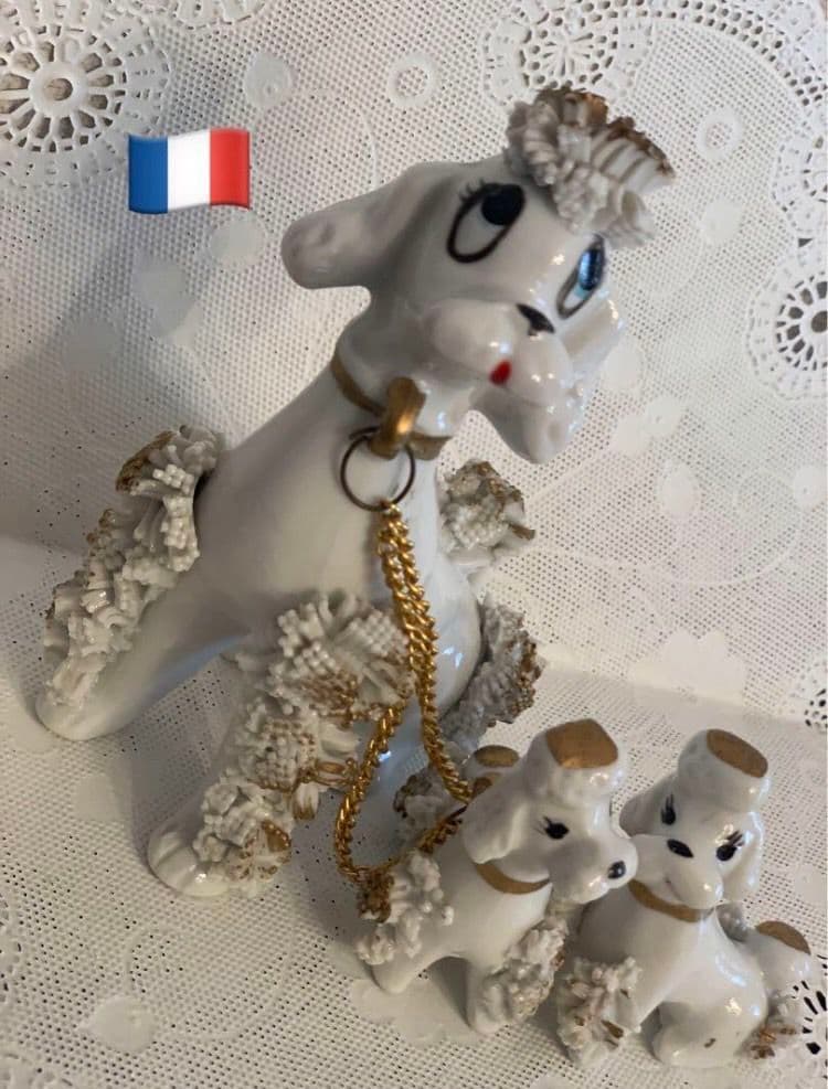 【フランス 30'】陶器のスパゲティプードル/３匹セット