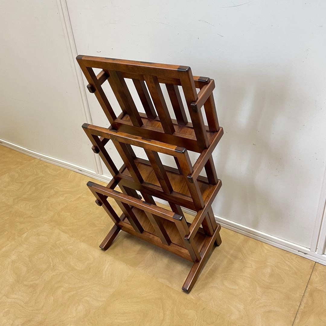 豊岡クラフト ３段マガジンラック ブックスタンド 雑誌立て 本立て 木製 ウッド